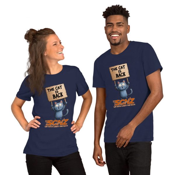 The Cat is Back Unisex t-shirt