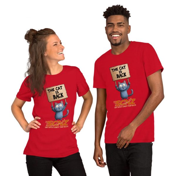 The Cat is Back Unisex t-shirt