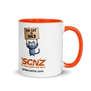 SCNZ Cat is Back Mug with Orange Inside